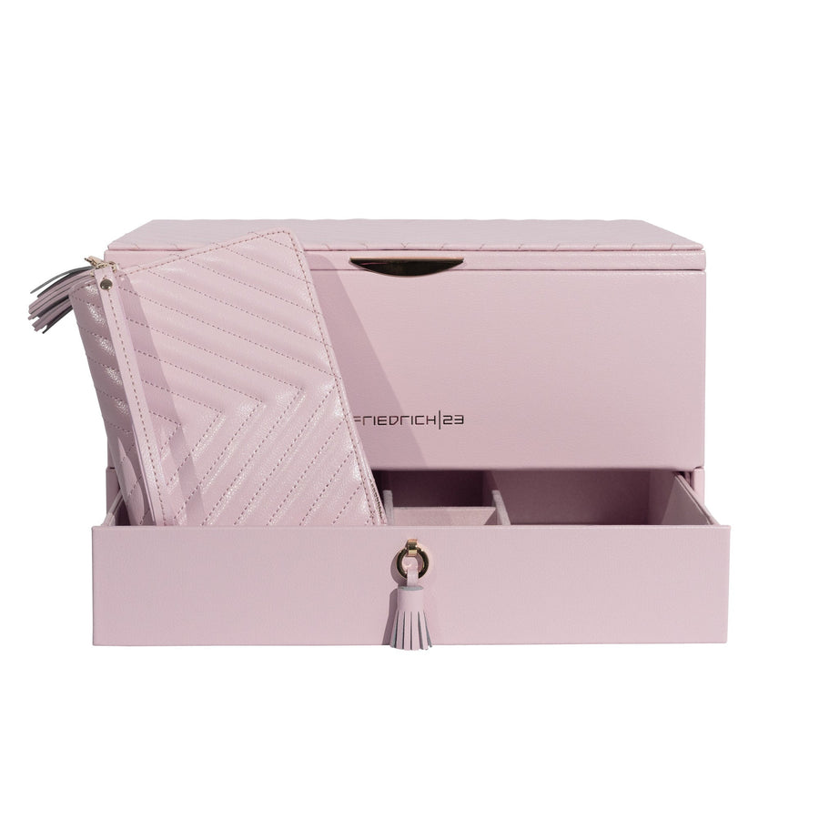 Boite à bijoux avec pochette en cuir véritable Aurora