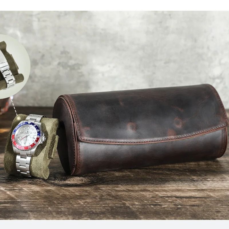 Étui pour montre de Voyage Cuir Vintage
