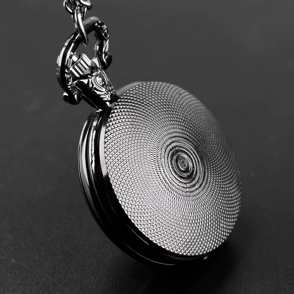 Montre à Gousset Homme Quartz Vintage, Design Gravé