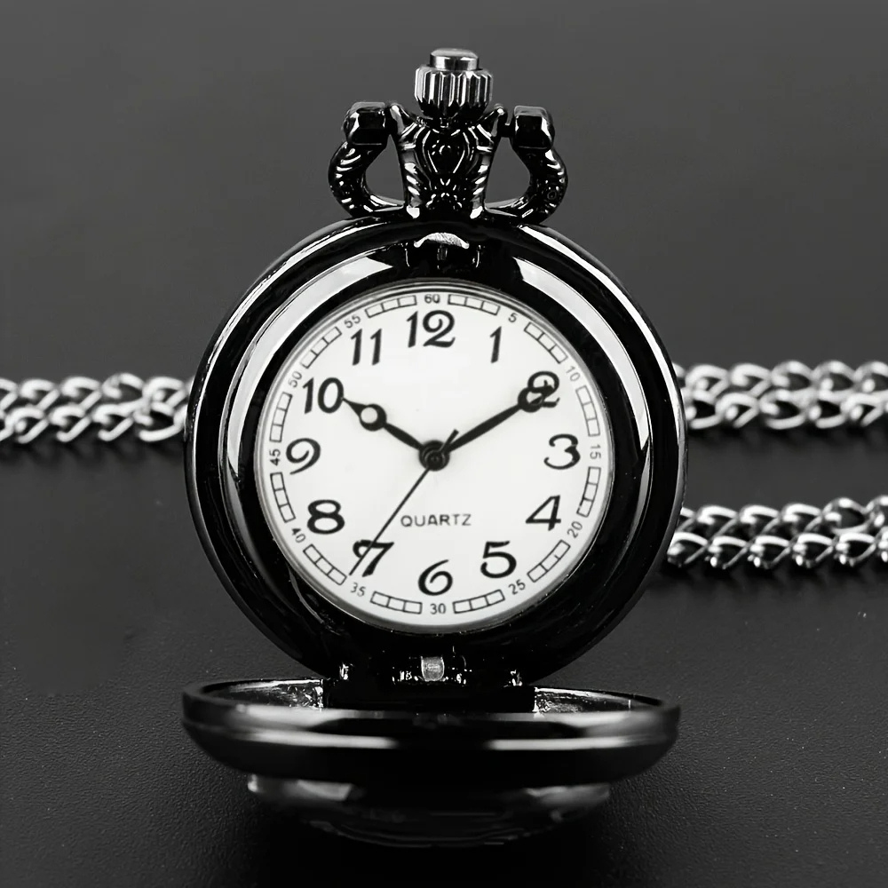 Montre à Gousset Homme Quartz Vintage, Design Gravé