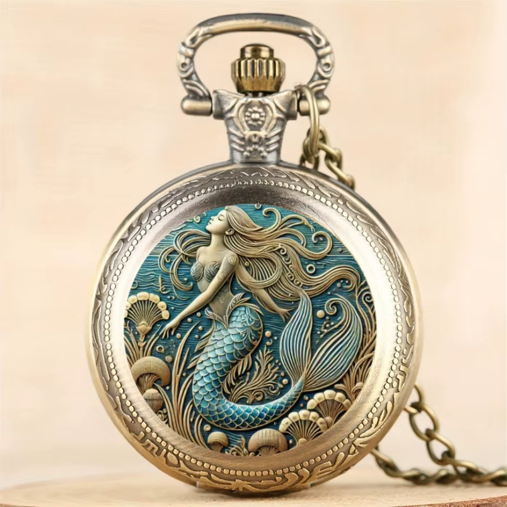 Montre à Gousset Homme Vintage Sirène Bronze