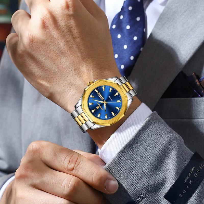 Montre Homme Acier Bicolore Quartz, Jour/Date