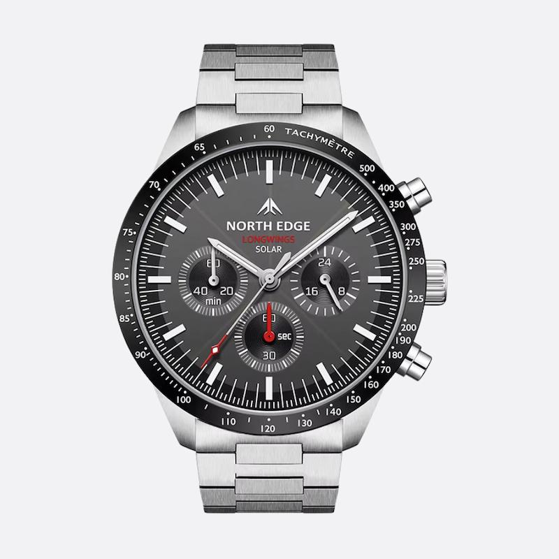 Montre Solaire Chronographe Homme Étanche 50M