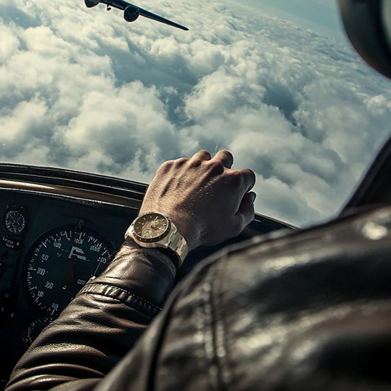 Montre Solaire Chronographe Homme Étanche 50M