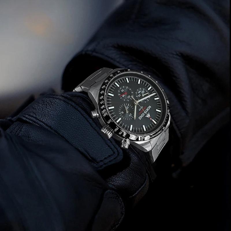 Montre Solaire Chronographe Homme Étanche 50M