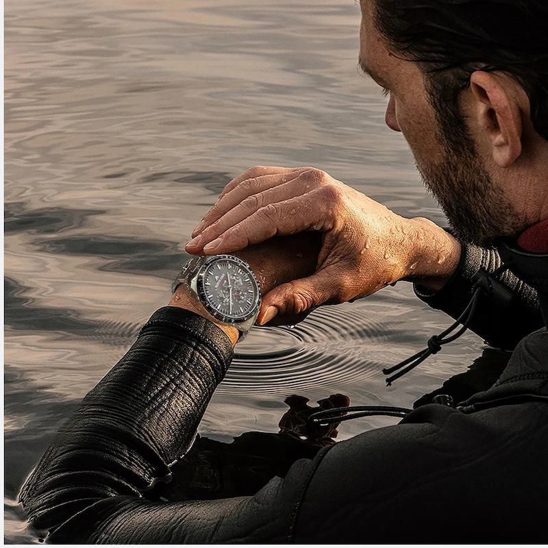 Montre Solaire Chronographe Homme Étanche 50M
