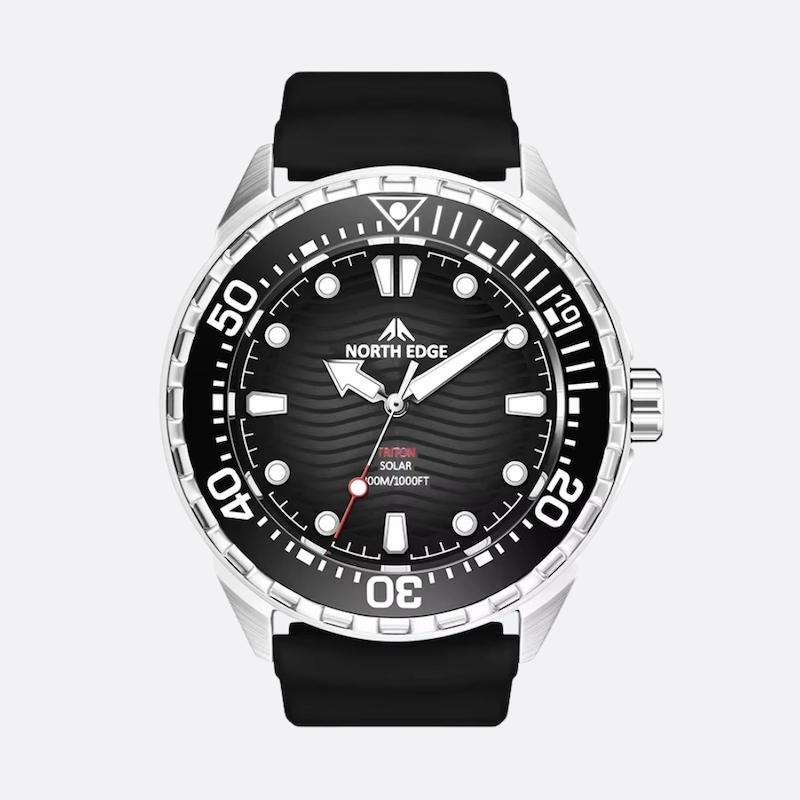 Montre Solaire Homme Plongée, 300M Étanche