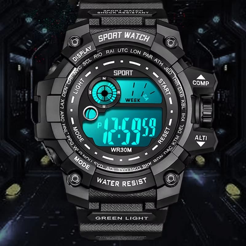 Montre Sport Digitale Homme Style Robuste