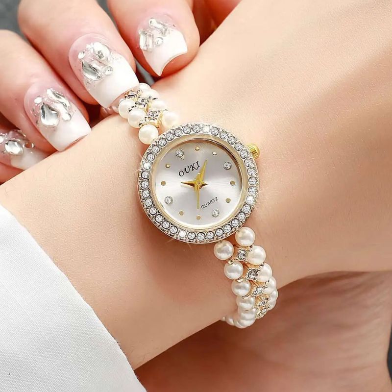 Montre Vintage Femme Bracelet En Perle