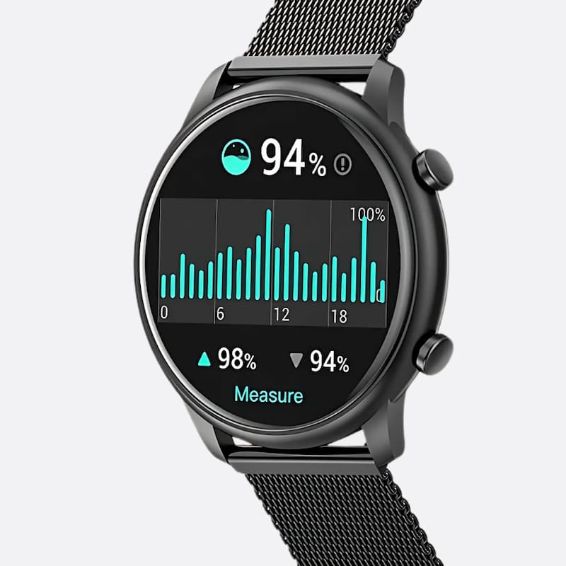 Montre connectée homme écran 1,39" avec appels Bluetooth et suivi santé