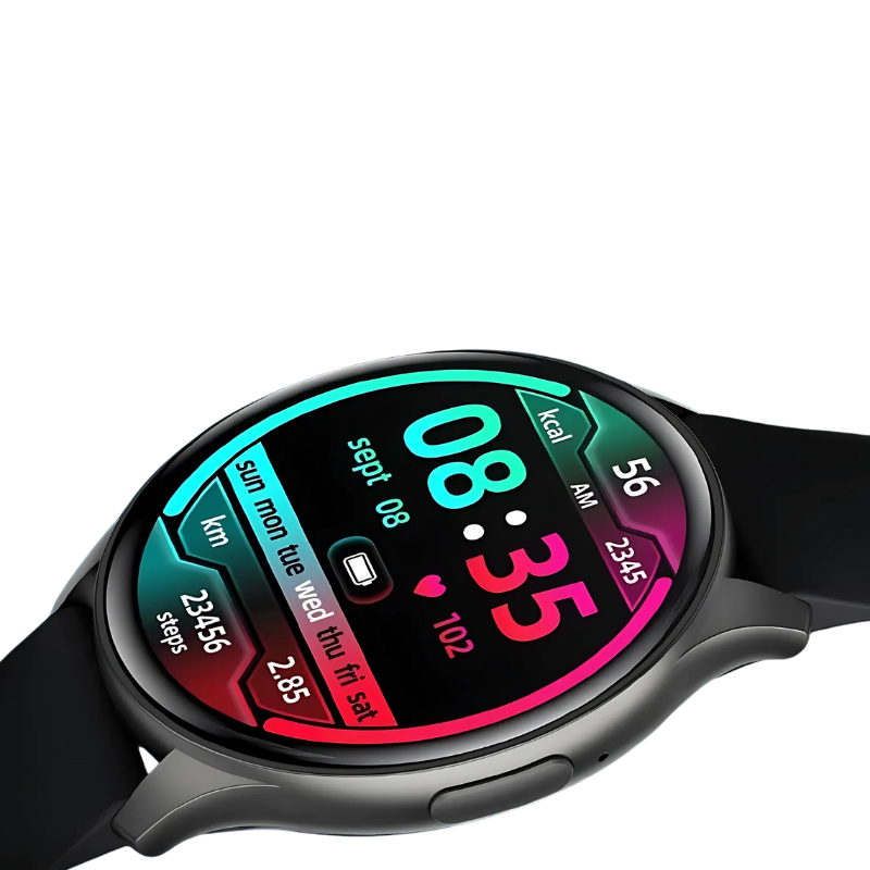 Montre Connectée Femme Écran AMOLED et Bracelet Silicone arrière plan transparent