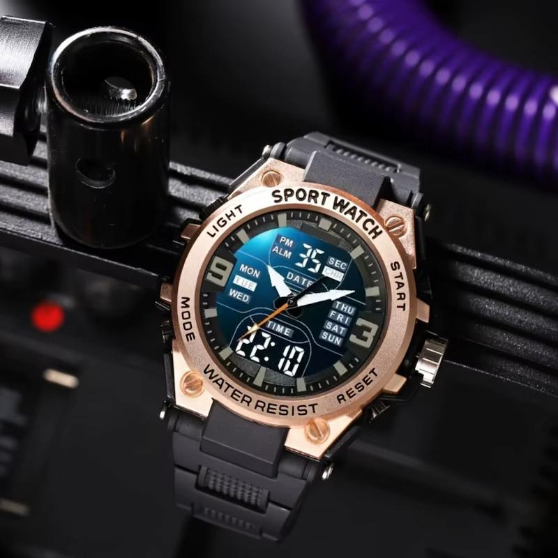 Montre digitale analogique sport homme 53 mm