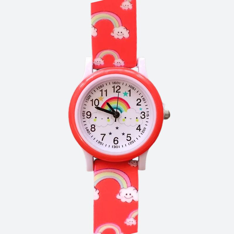 Montre éducative enfant Silicone Quartz Arc-en-ciel