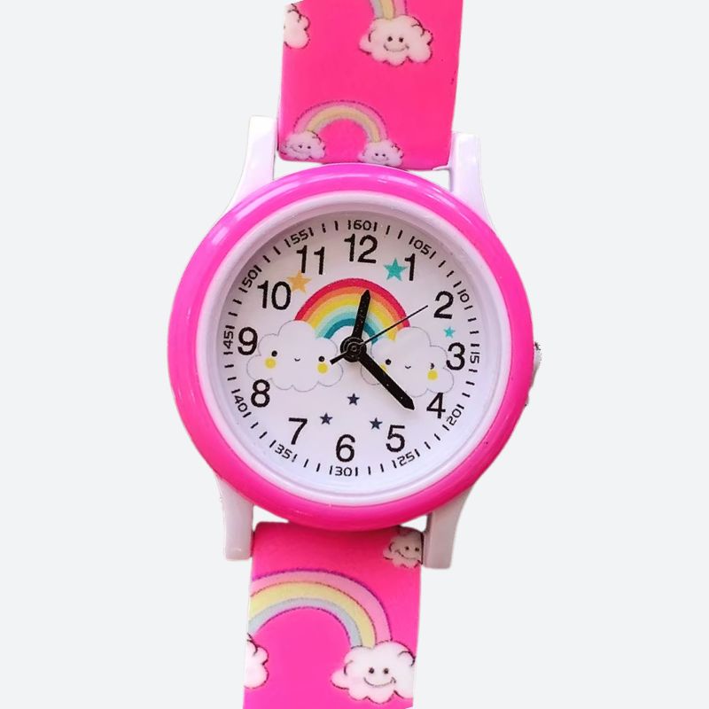 Montre éducative enfant Silicone Quartz Arc-en-ciel