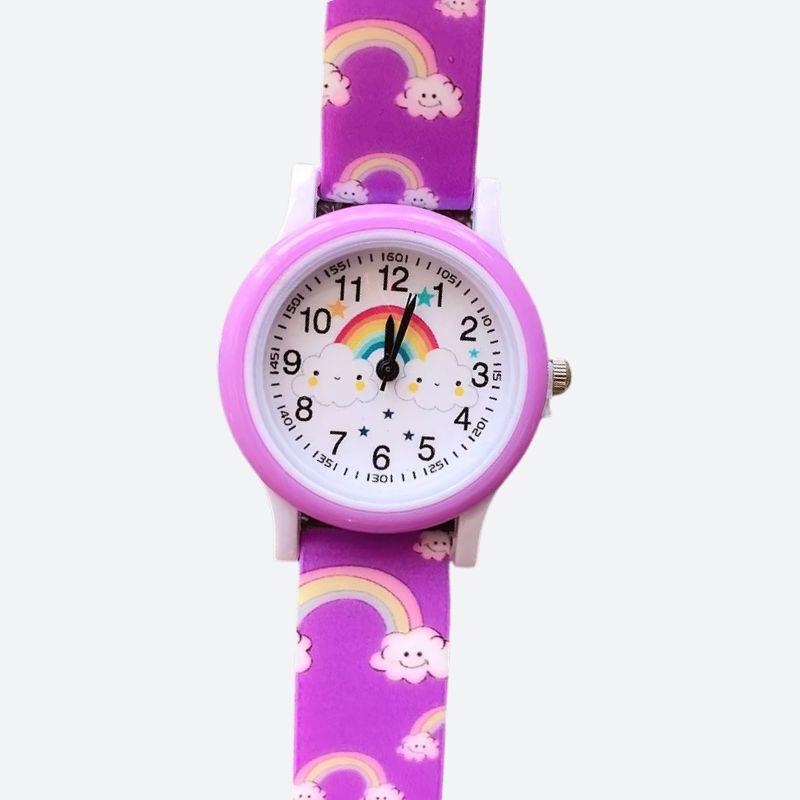 Montre éducative enfant Silicone Quartz Arc-en-ciel