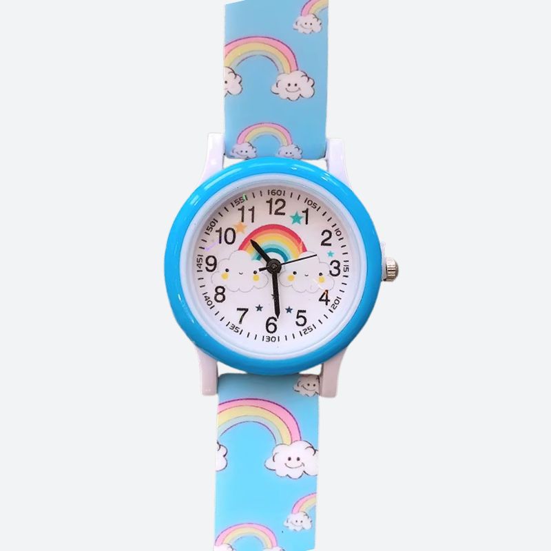 Montre éducative enfant Silicone Quartz Arc-en-ciel