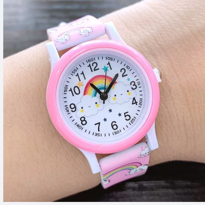 Montre éducative enfant Silicone Quartz Arc-en-ciel