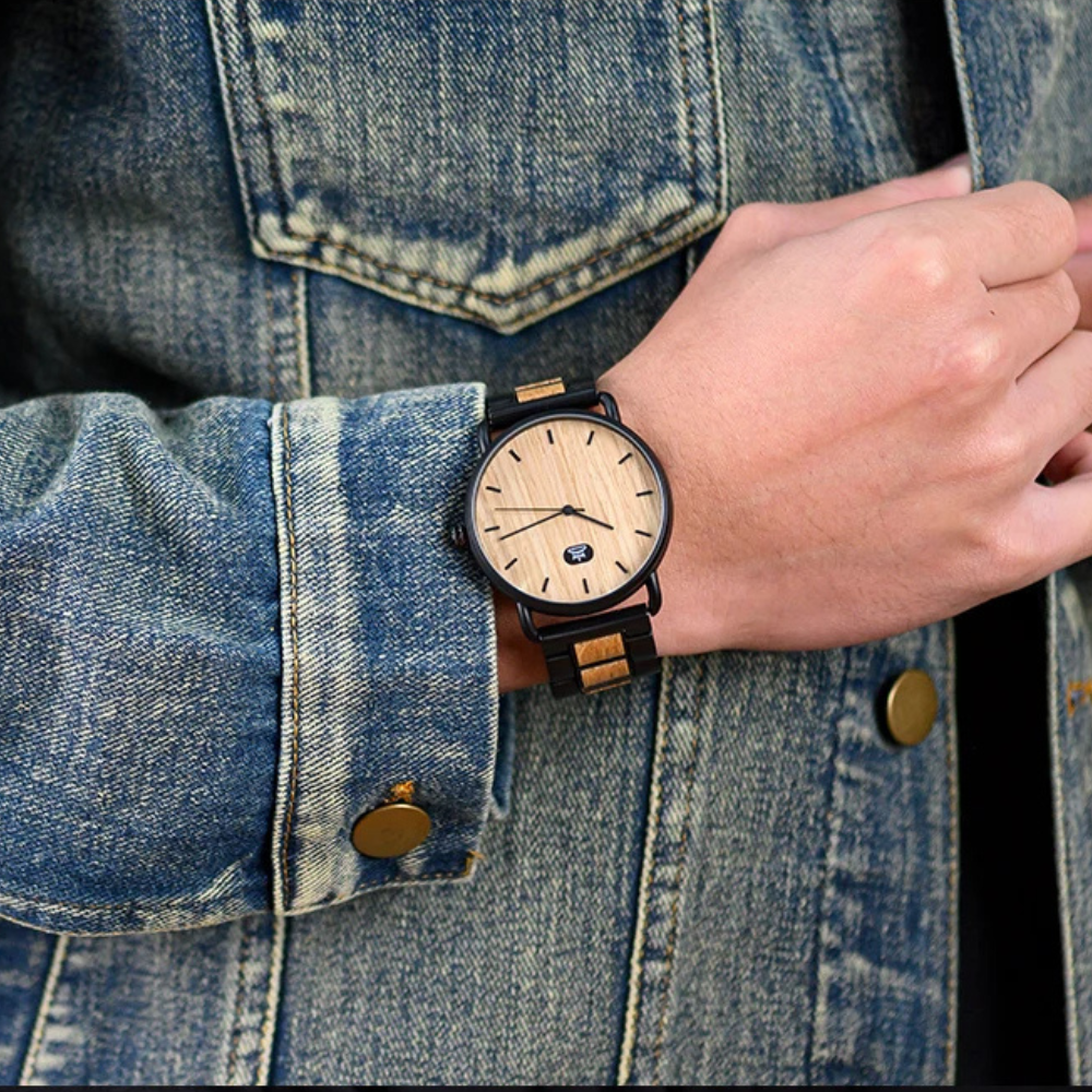 Montre en bois Homme à quartz, Élégance Naturelle