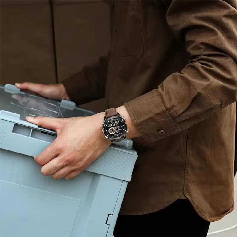 Montre homme digitale analogique-numérique avec chronographe