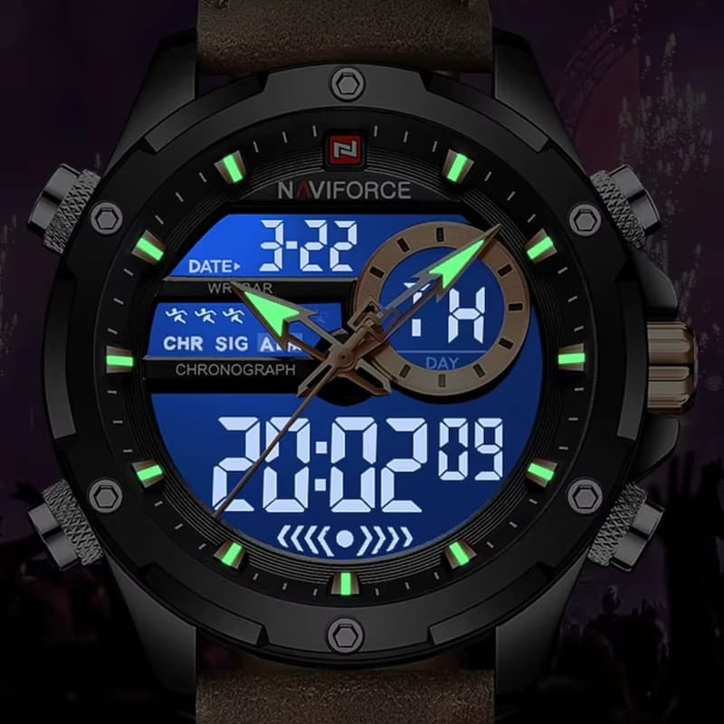 Montre homme digitale analogique-numérique avec chronographe