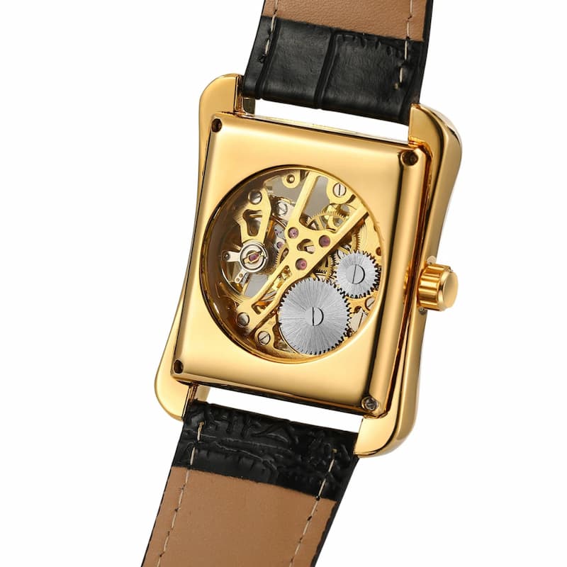 Montre mécanique squelette pour homme carrée
