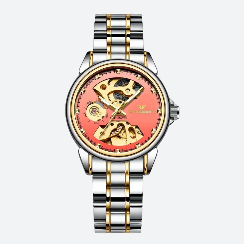 Montre_mecanique_femme_Squelette_Bicolore_4