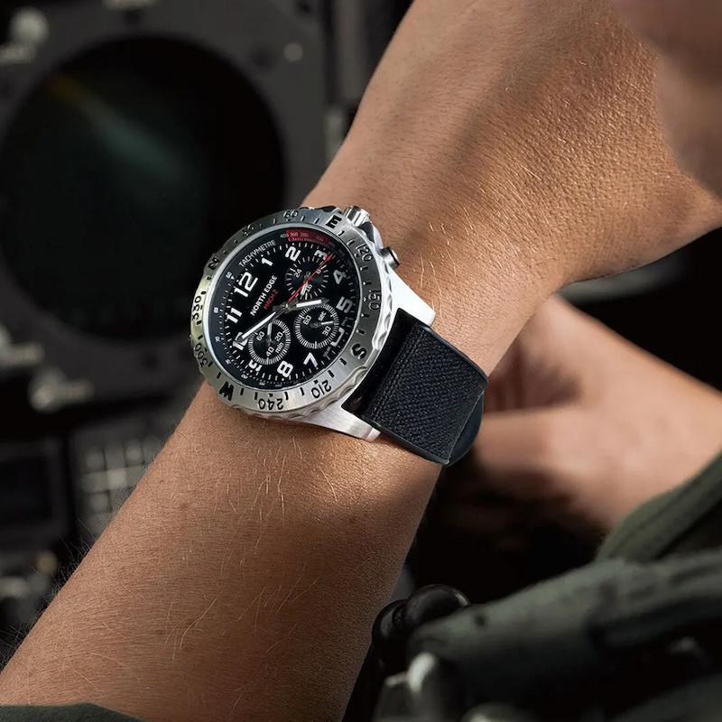 Montre solaire chronographe homme, cadran 44mm