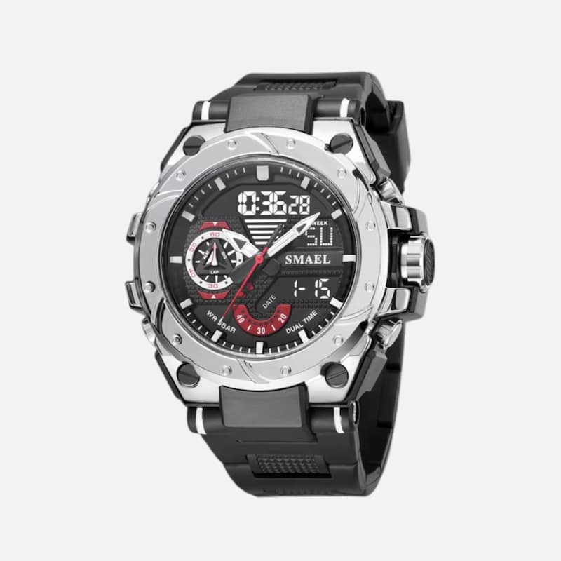 Montre sport chronographe homme à double affichage