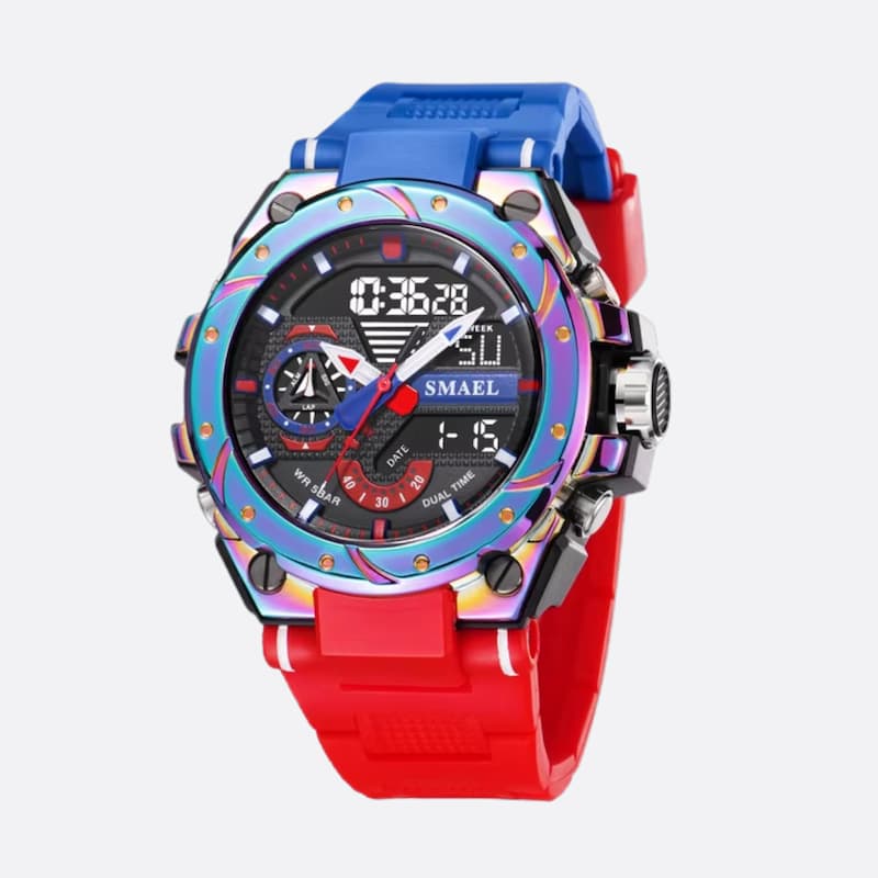 Montre sport chronographe homme à double affichage