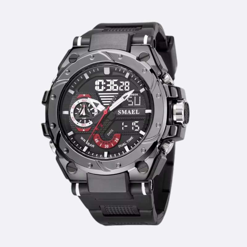 Montre sport chronographe homme à double affichage