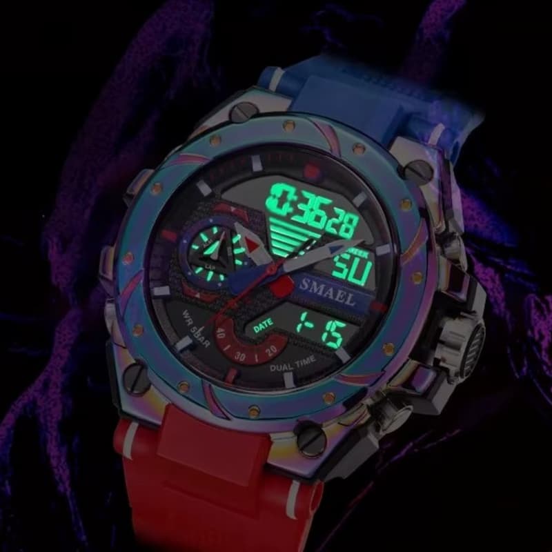 Montre sport chronographe homme à double affichage