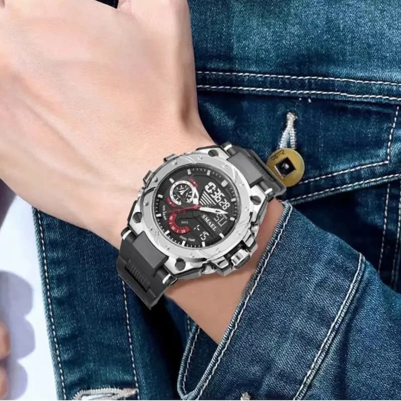 Montre sport chronographe homme à double affichage