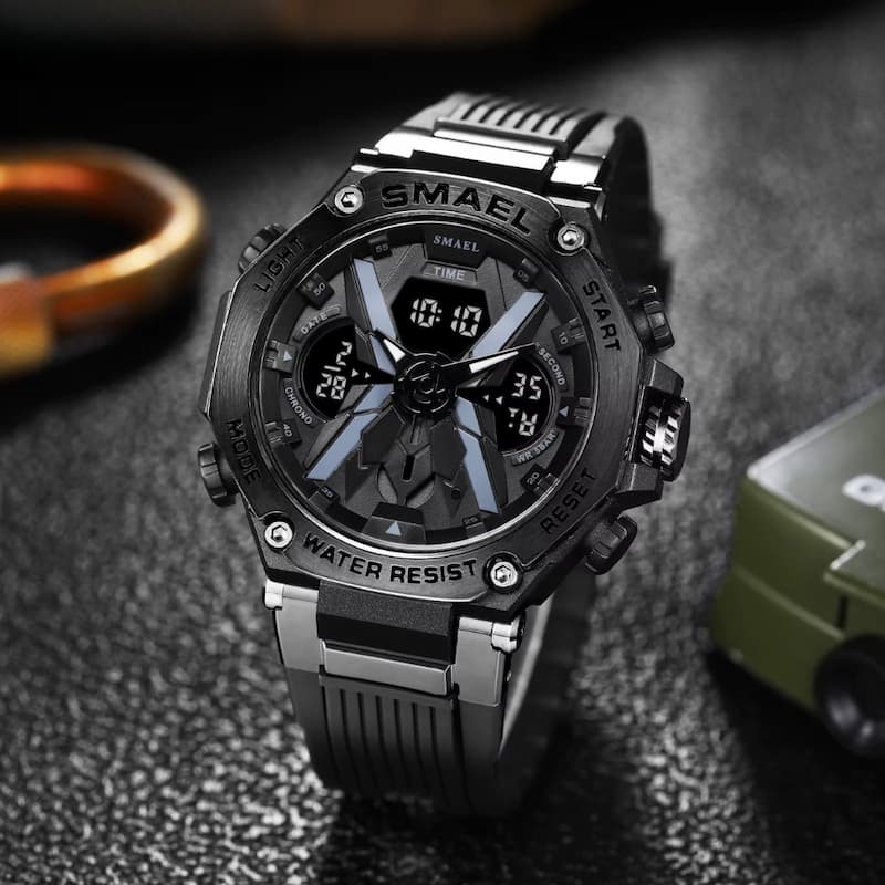 Montre sport homme Double Affichage Analogique et Digital