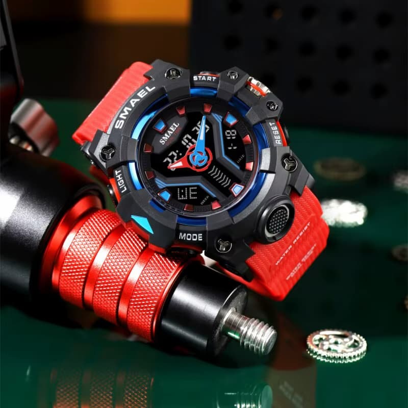 Montre sport multifonction pour homme Quartz analogique et digital