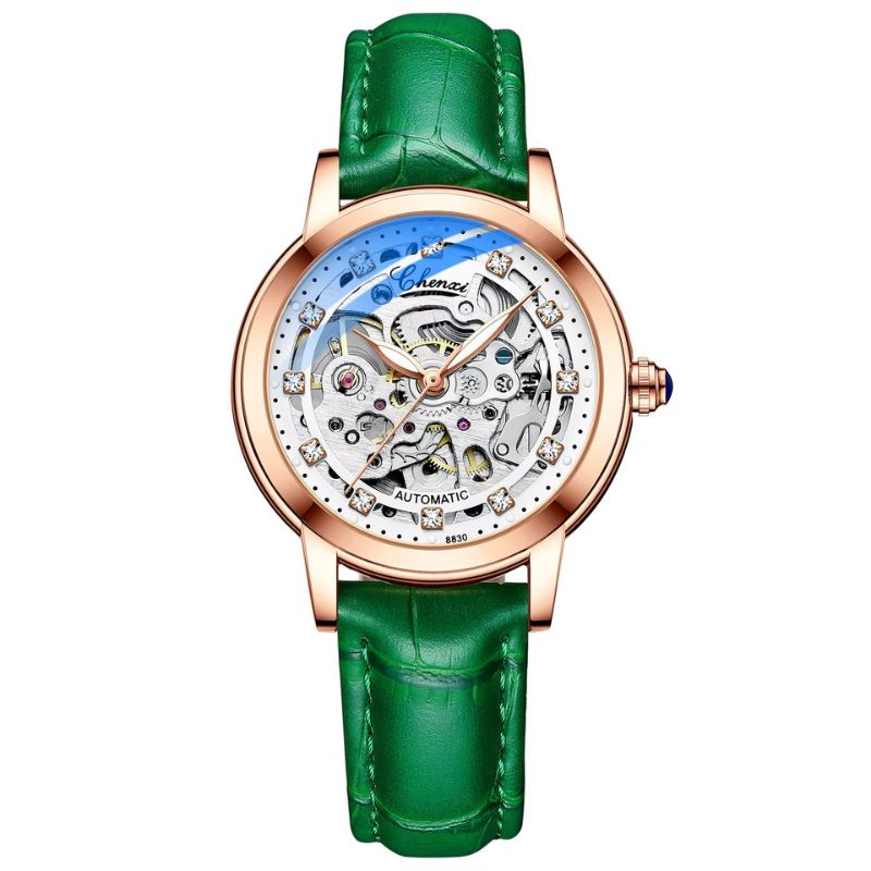 Montre_squelette_femme_Étanche_Cuir_1