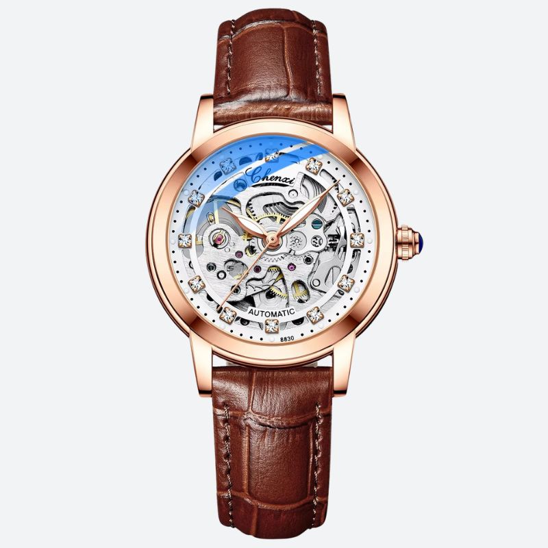 Montre_squelette_femme_Étanche_Cuir_2