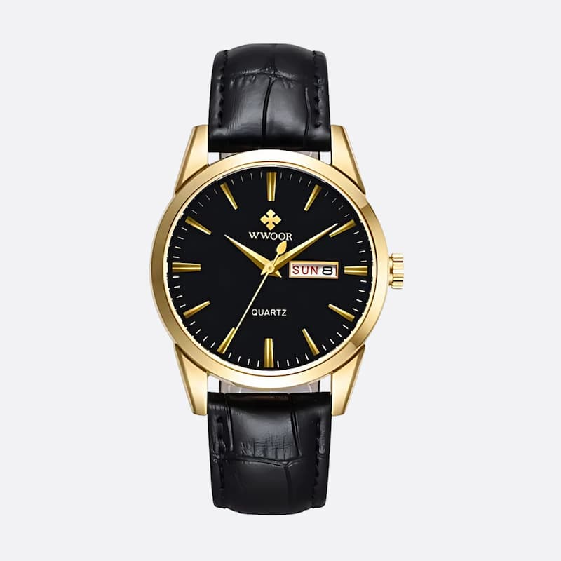 Montre vintage pour Homme Quartz Cuir Marron