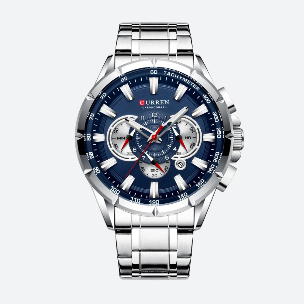 Grande Montre Chronographe Homme à Quartz, Design Sportif