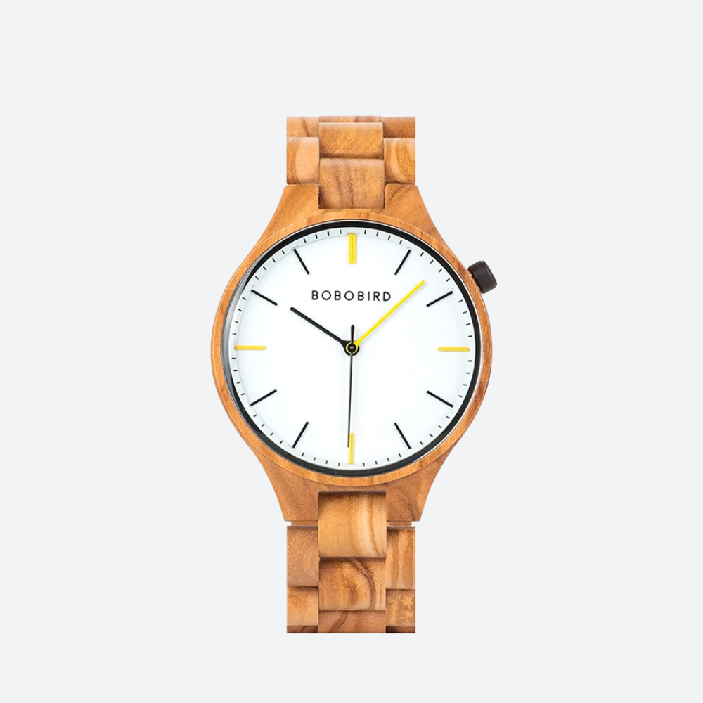 Montre Bois pour Homme, Design Épuré
