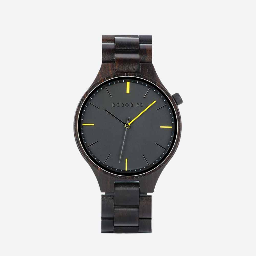 Montre Bois pour Homme, Design Épuré
