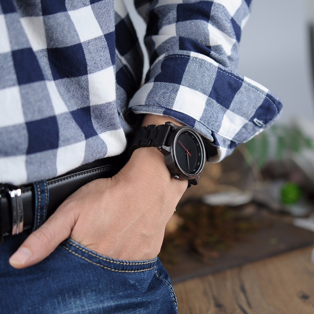 Montre en Bois pour Homme, Design Minimaliste et Élégant