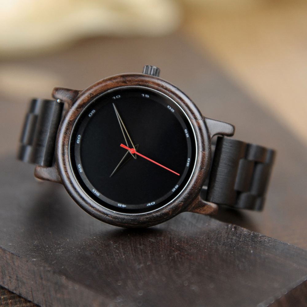 Montre en Bois pour Homme, Design Minimaliste et Élégant