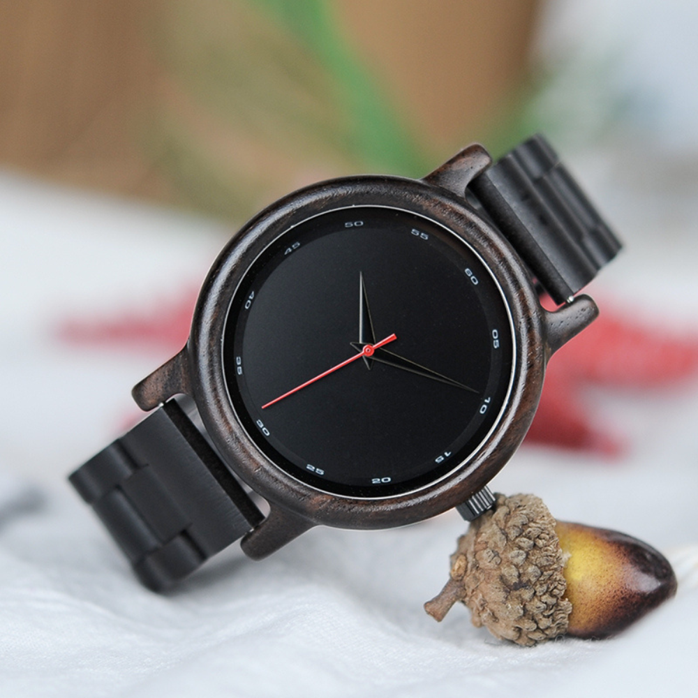 Montre en Bois pour Homme, Design Minimaliste et Élégant