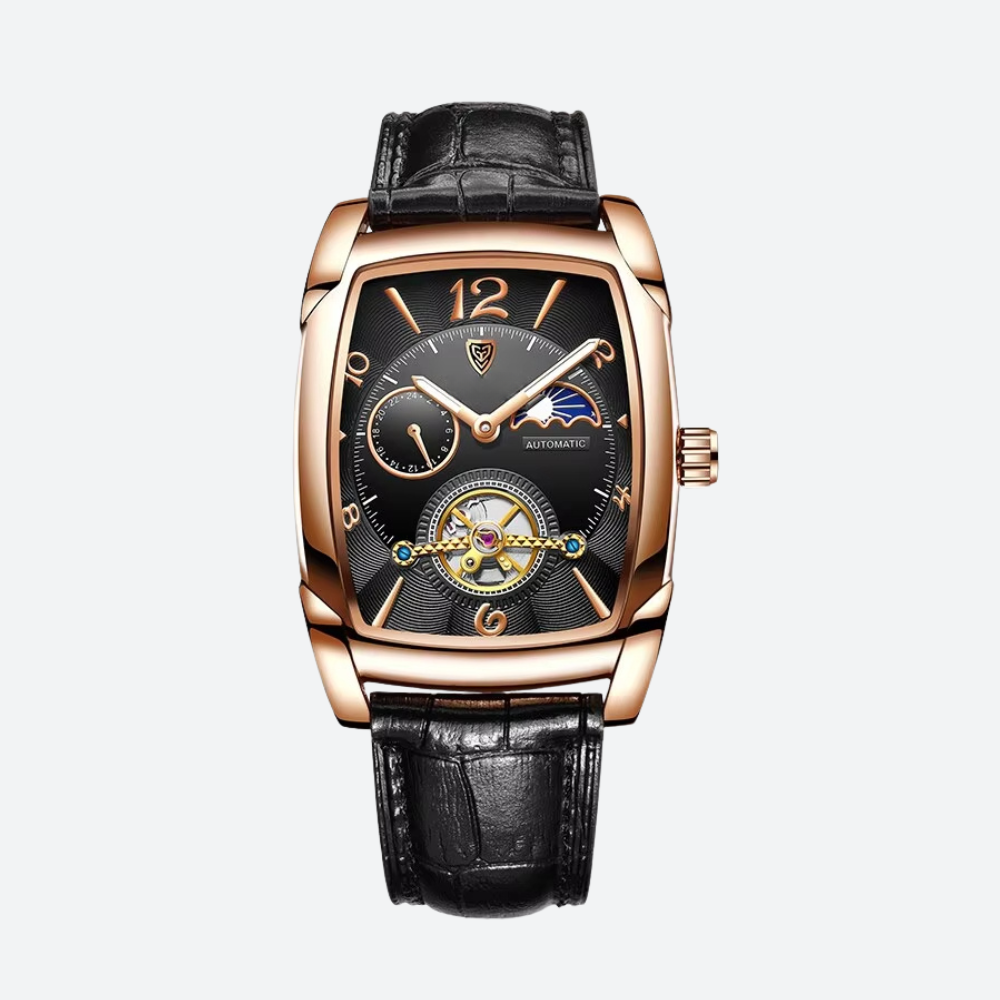 Montre Automatique Homme Tonneau Phase de Lune
