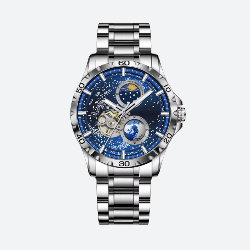 Montre Automatique Homme Étanche Design Galaxie