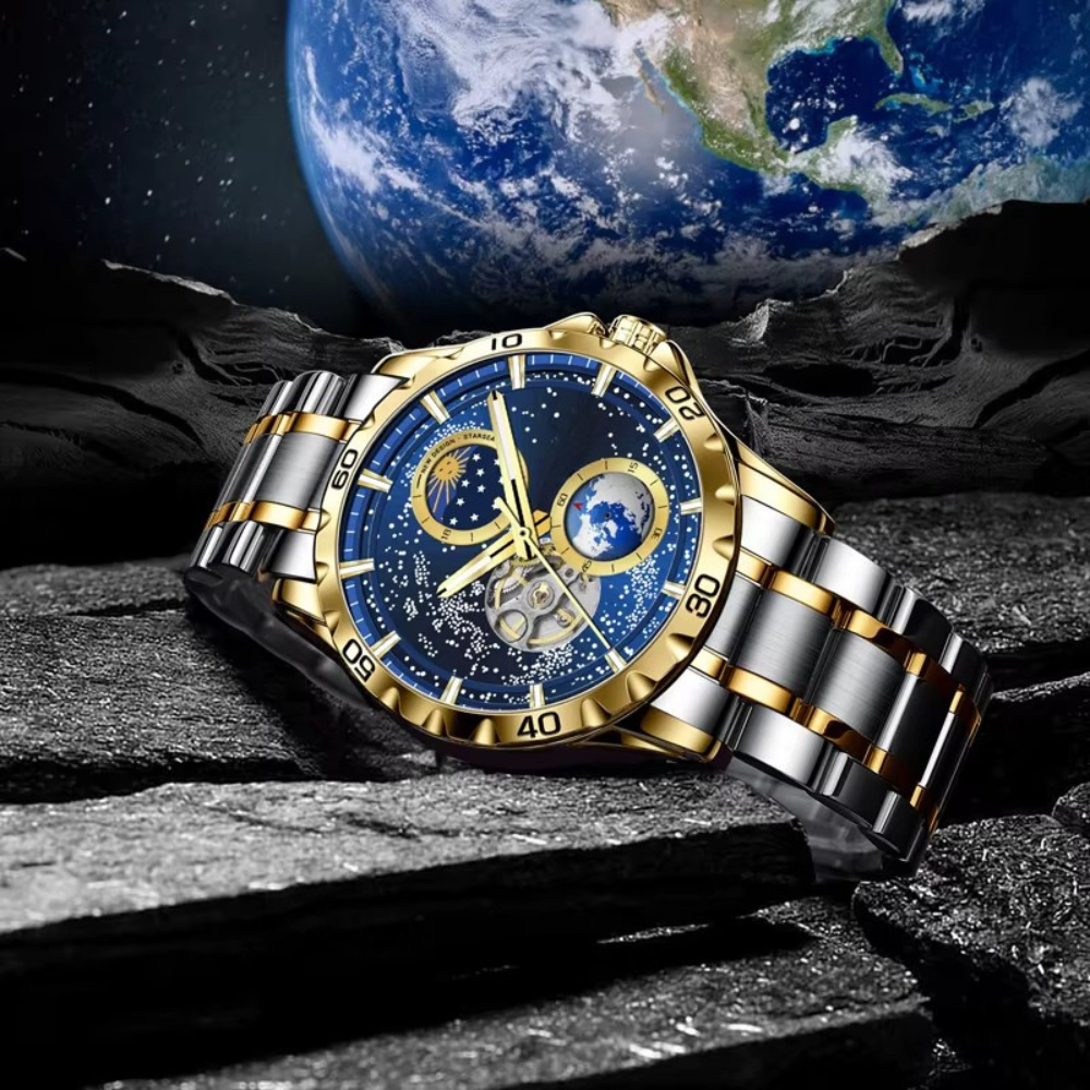 Montre Automatique Homme Étanche Design Galaxie