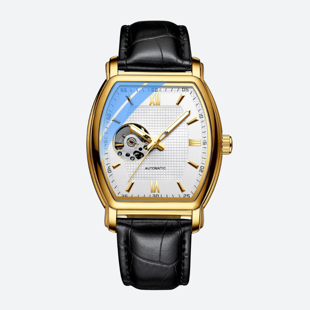 Montre Automatique Homme Tonneau avec Mouvement Apparent