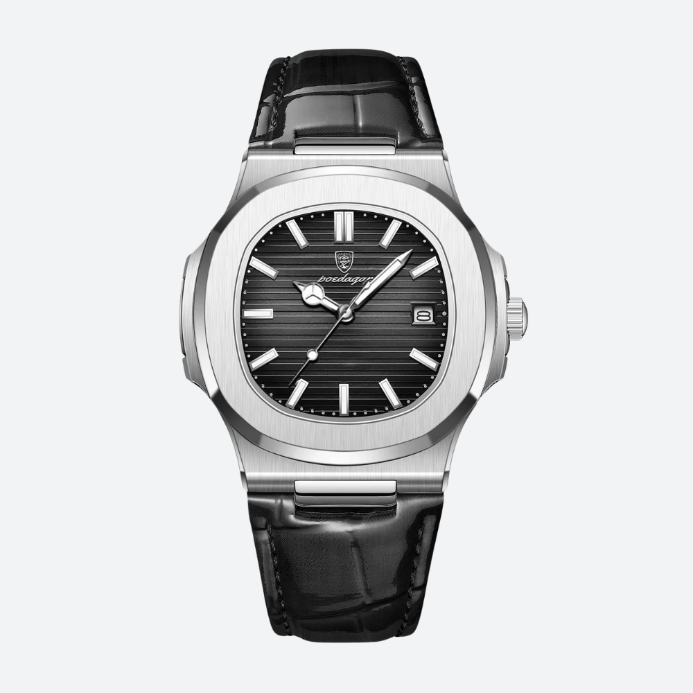 Montre Luxe Homme Style Nautilus Bracelet Cuir