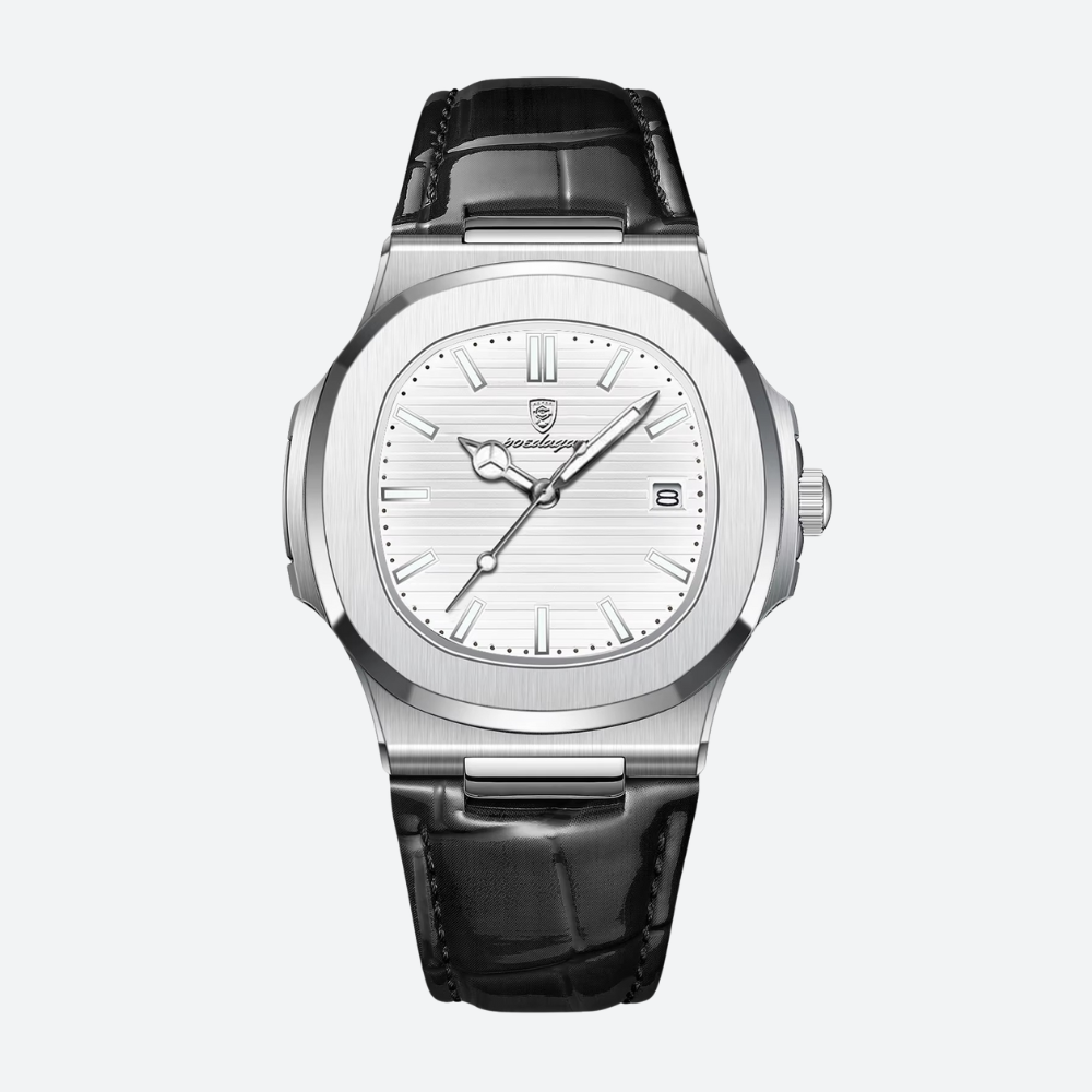 Montre Luxe Homme Style Nautilus Bracelet Cuir