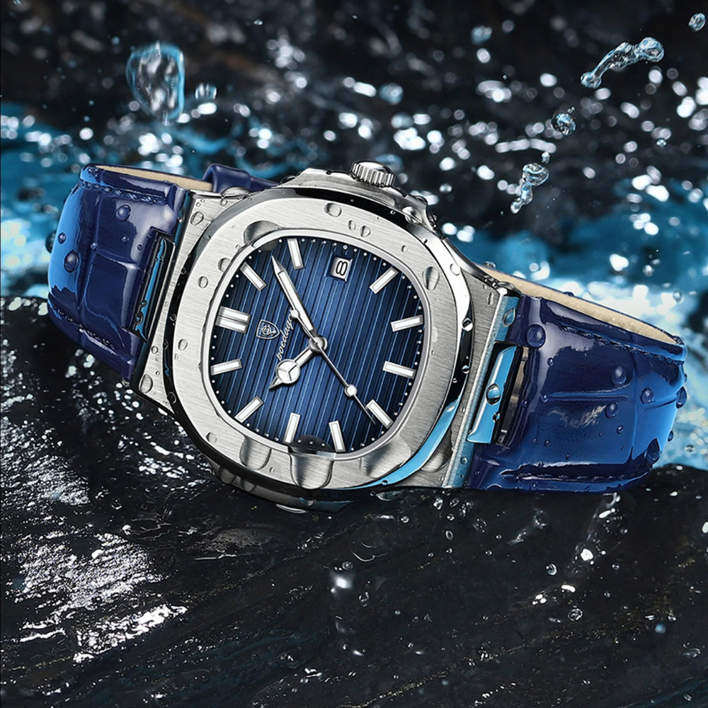 Montre Luxe Homme Style Nautilus Bracelet Cuir